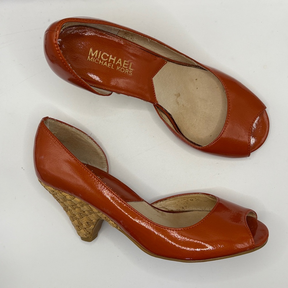 Michael Kors Women’s Patent Leather Peep Toes Heels size 7
